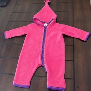 Pink Baby Fleece Bunting Hanna Anderson 3 months